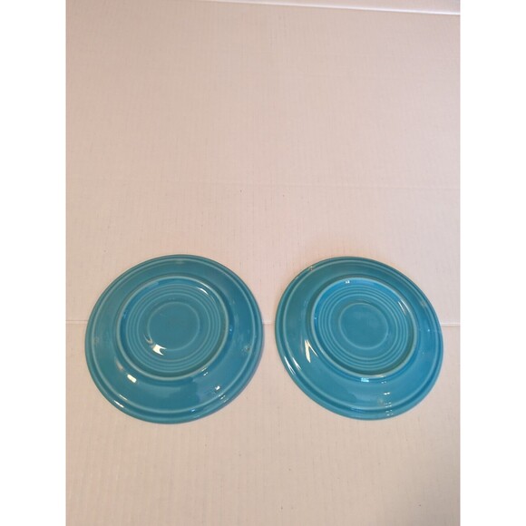 Fiestaware Fiesta Saucer Bread Salad  Plates Turquoise Blue Set 2  6” Vintage - Picture 4 of 7